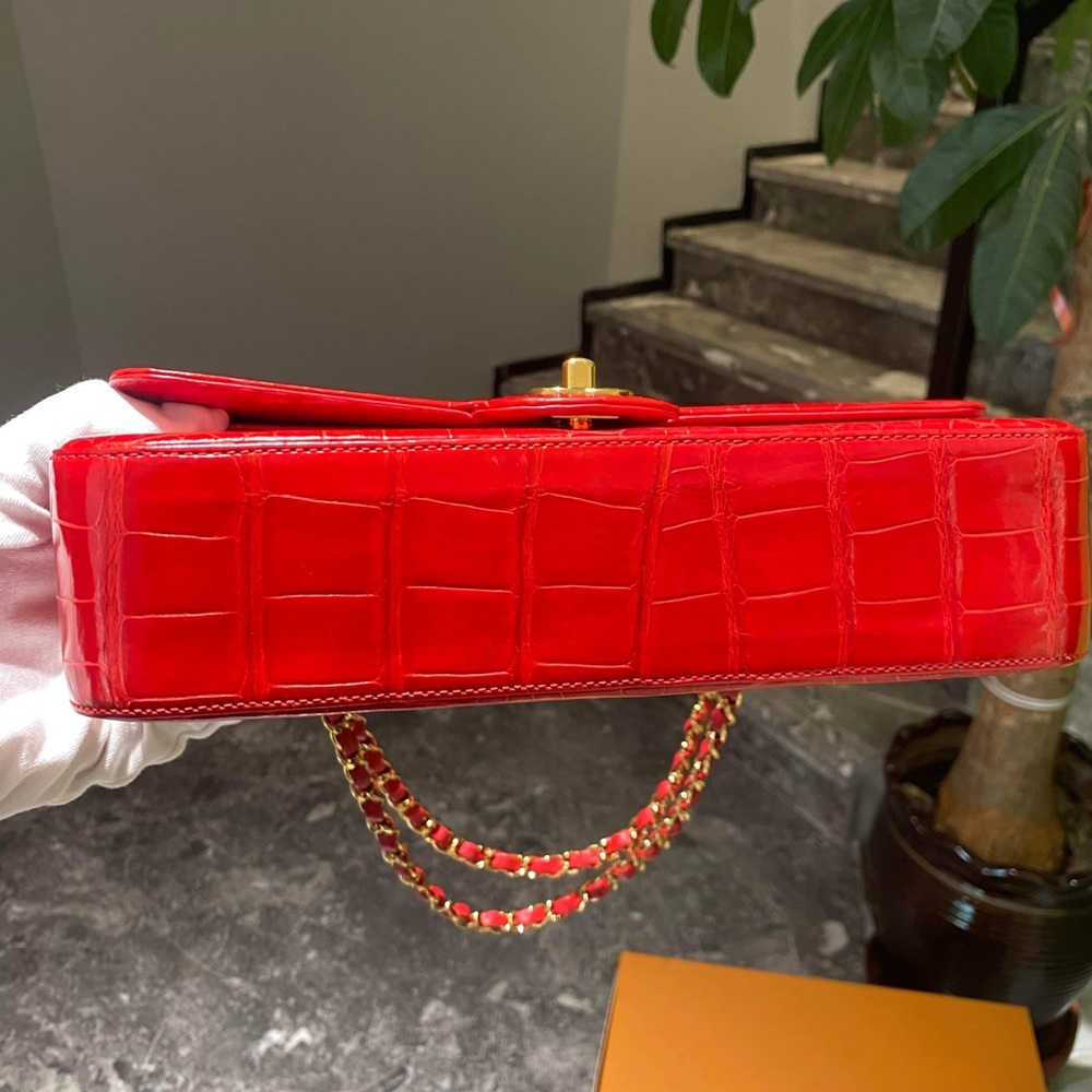 Chanel medium double flap shiny alligator bag - Picture 5 of 14